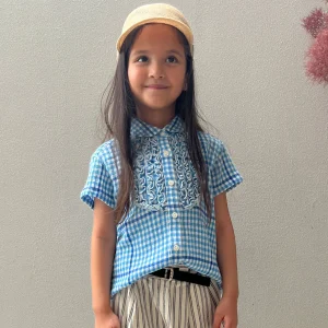 Frill Gingham Plaid Shirt